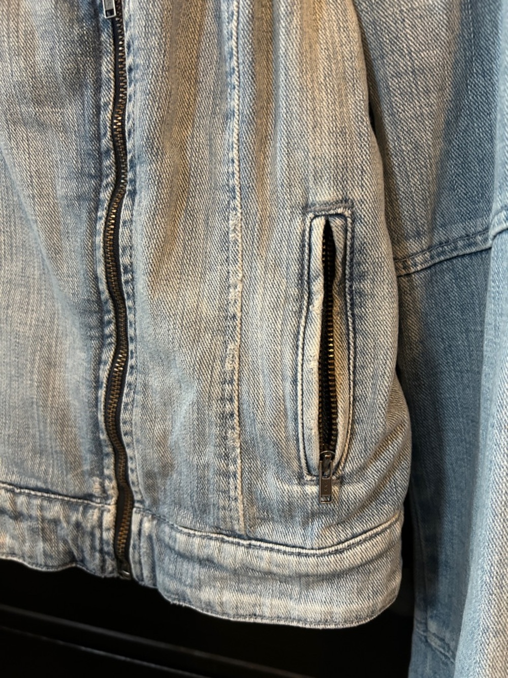 Light Wash Denim Moto Jacket - Picture 6 of 12